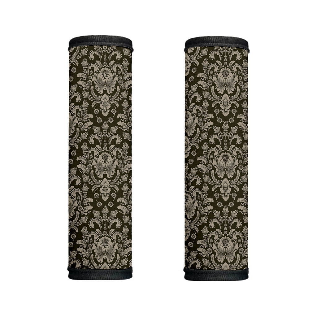Brown Damask Pattern Print Handle Covers