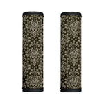Brown Damask Pattern Print Handle Covers