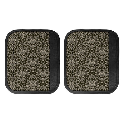 Brown Damask Pattern Print Handle Covers