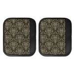 Brown Damask Pattern Print Handle Covers