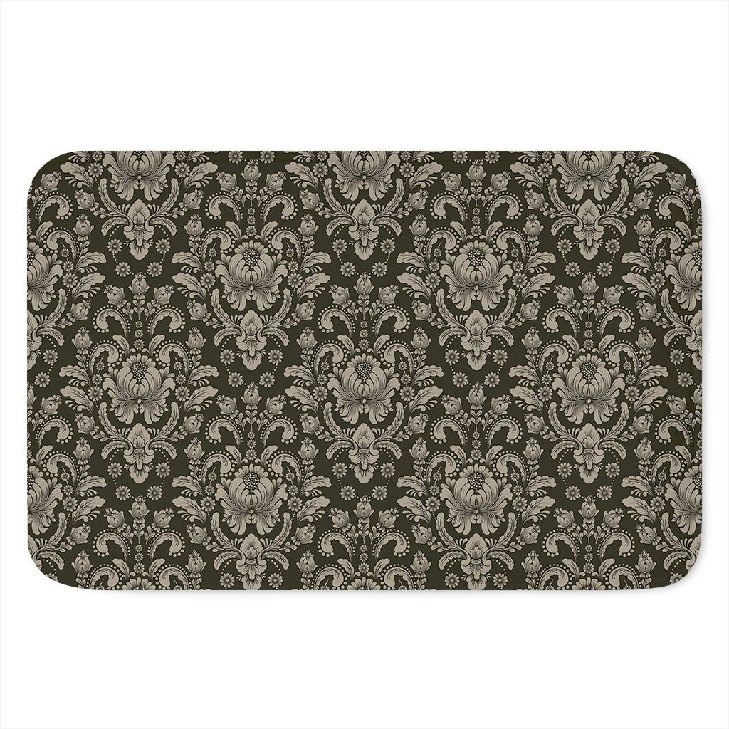 Brown Damask Pattern Print Indoor Door Mat