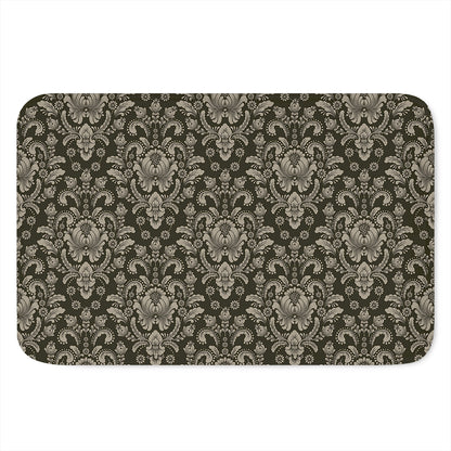 Brown Damask Pattern Print Indoor Door Mat