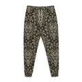 Brown Damask Pattern Print Jogger Pants