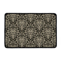 Brown Damask Pattern Print Kitchen Mat
