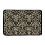 Brown Damask Pattern Print Kitchen Mat