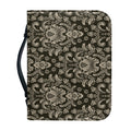 Brown Damask Pattern Print Leather Bible Cover