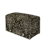 Brown Damask Pattern Print Leather Tissue Box Cover
