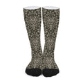Brown Damask Pattern Print Long Socks