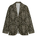 Brown Damask Pattern Print Men's Blazer