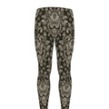 Brown Damask Pattern Print Men's Leggings