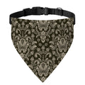 Brown Damask Pattern Print Over The Collar Dog Bandana