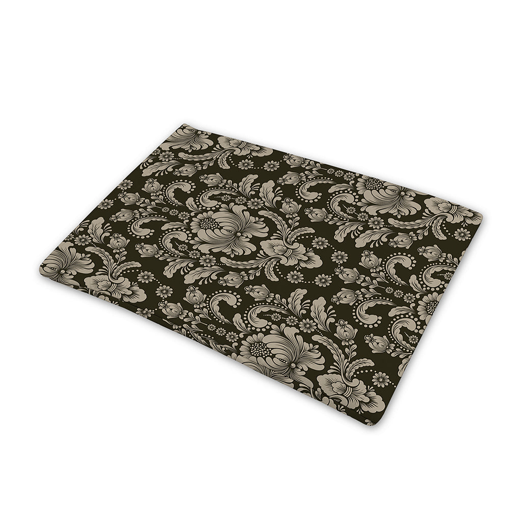 Brown Damask Pattern Print Pet Cooling Mat Cover