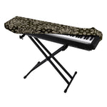 Brown Damask Pattern Print Piano Keyboard Cover