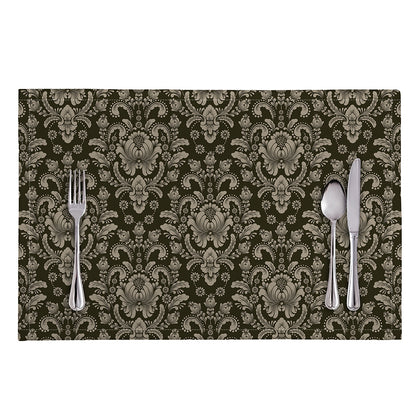 Brown Damask Pattern Print Placemat