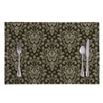 Brown Damask Pattern Print Placemat