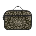 Brown Damask Pattern Print Portable Lunch Bag
