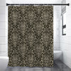 Brown Damask Pattern Print Premium Shower Curtain