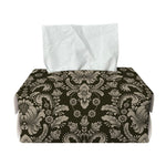 Brown Damask Pattern Print Rectangle Tissue Box Cover