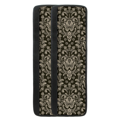 Brown Damask Pattern Print Refrigerator Handle Covers