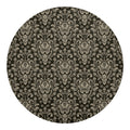Brown Damask Pattern Print Round Blanket