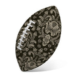 Brown Damask Pattern Print Rugby Ball
