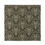 Brown Damask Pattern Print Silk Bandana