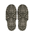Brown Damask Pattern Print Slippers