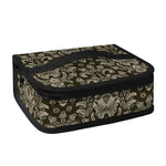 Brown Damask Pattern Print Small Lunch Bag