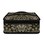 Brown Damask Pattern Print Small Lunch Bag