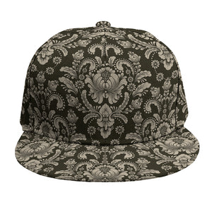 Brown Damask Pattern Print Snapback Cap