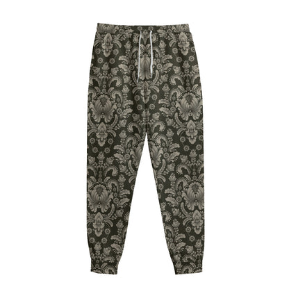 Brown Damask Pattern Print Sweatpants
