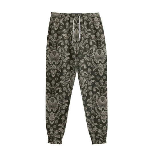 Brown Damask Pattern Print Sweatpants