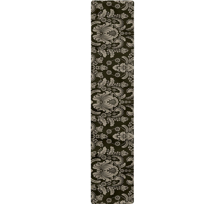 Brown Damask Pattern Print Table Runner