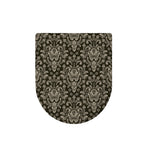 Brown Damask Pattern Print Toilet Lid Cover