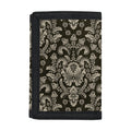 Brown Damask Pattern Print Trifold Wallet