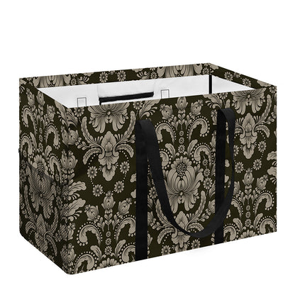 Brown Damask Pattern Print Utility Tote Bag