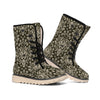 Brown Damask Pattern Print Winter Boots