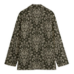 Brown Damask Pattern Print Women's Blazer
