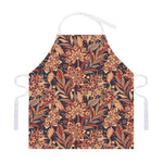 Brown Floral Bohemian Pattern Print Adjustable Apron