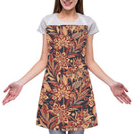 Brown Floral Bohemian Pattern Print Adjustable Apron