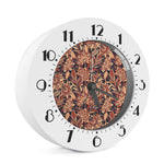 Brown Floral Bohemian Pattern Print Alarm Clock