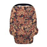 Brown Floral Bohemian Pattern Print Baby Seat Cover