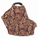 Brown Floral Bohemian Pattern Print Baby Seat Cover