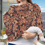 Brown Floral Bohemian Pattern Print Baby Seat Cover