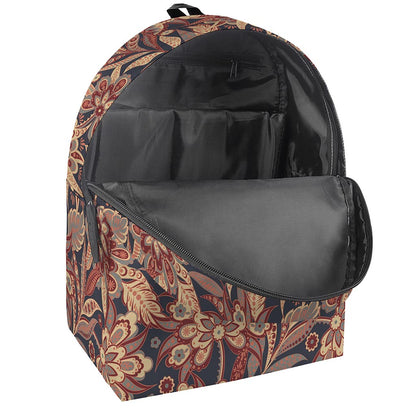 Brown Floral Bohemian Pattern Print Backpack