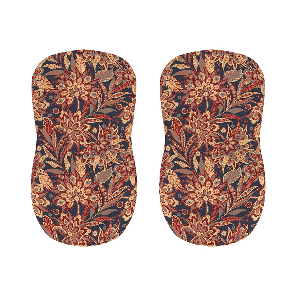 Brown Floral Bohemian Pattern Print Bar Stool Covers