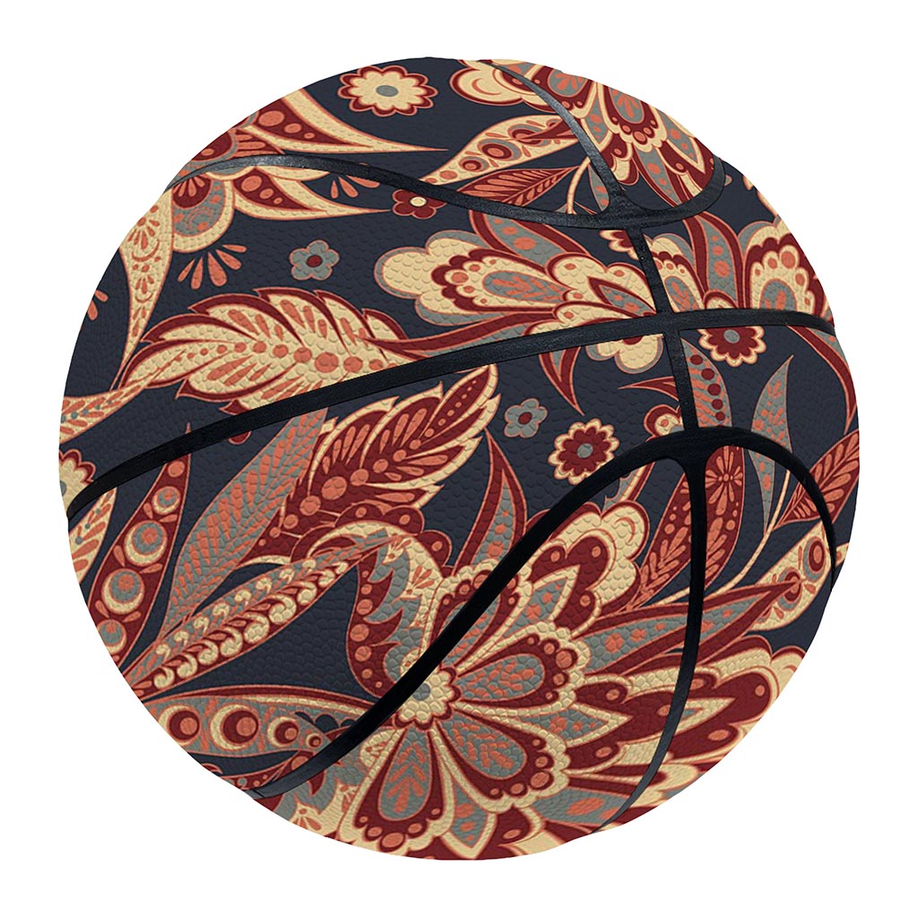 Brown Floral Bohemian Pattern Print Basketball