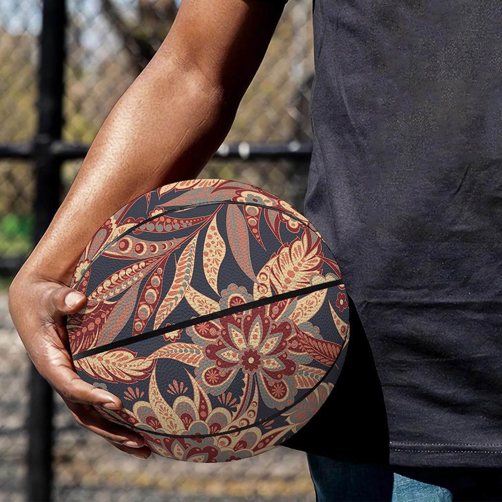 Brown Floral Bohemian Pattern Print Basketball