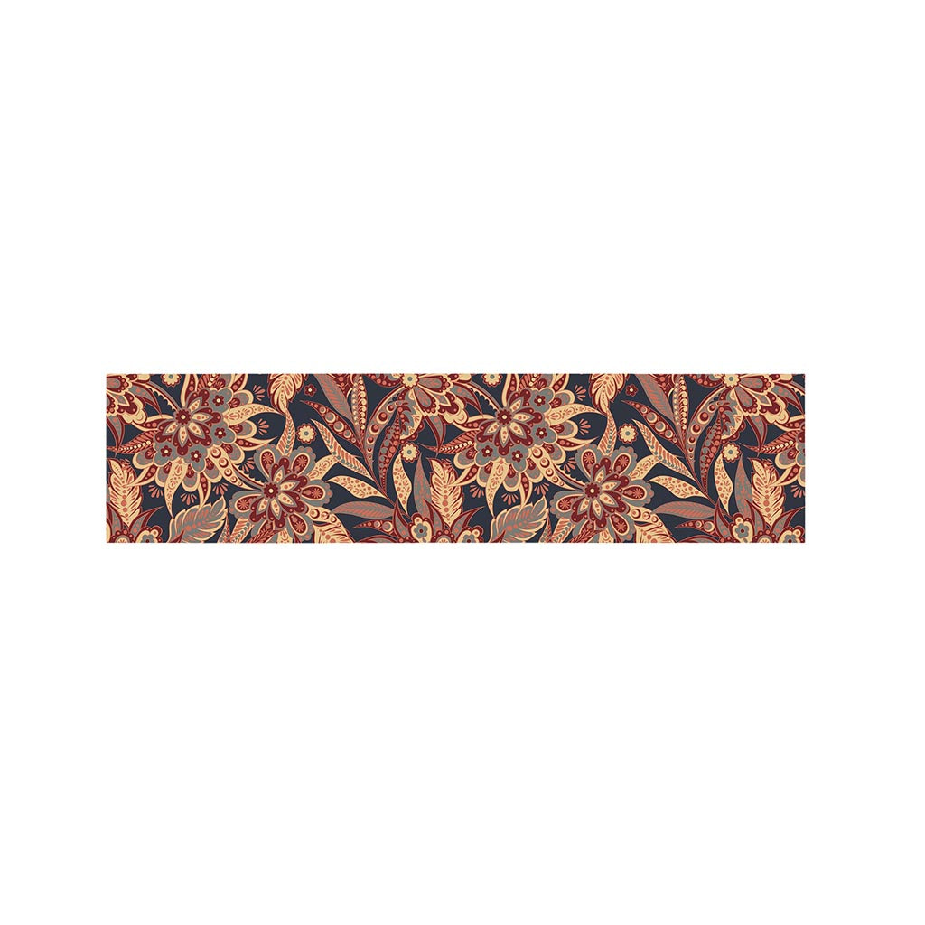 Brown Floral Bohemian Pattern Print Bed Runner