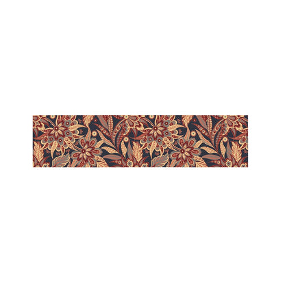 Brown Floral Bohemian Pattern Print Bed Runner
